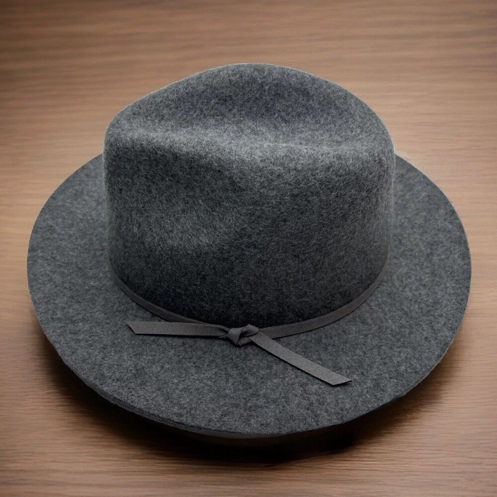 Revolve House of Harlow Hat Fedora Women's Gray Wool Felt Adjustable Boho Chic